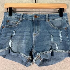 Lucky Brand Riley‎ Shorts Womens 12 Blue Lightwash Denim Cuffed Comfort Stretch